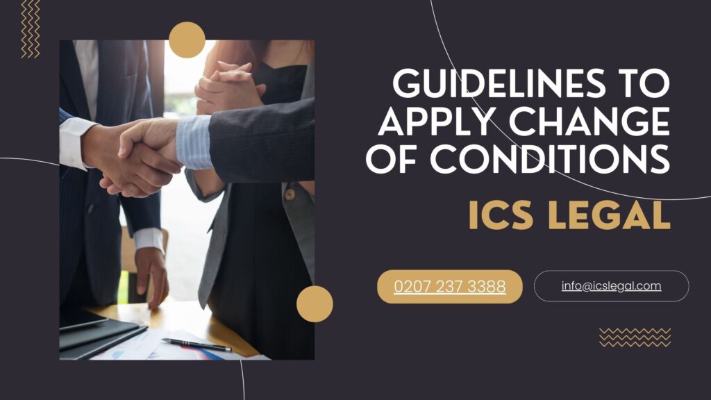 Guidelines to Apply Change of Conditions